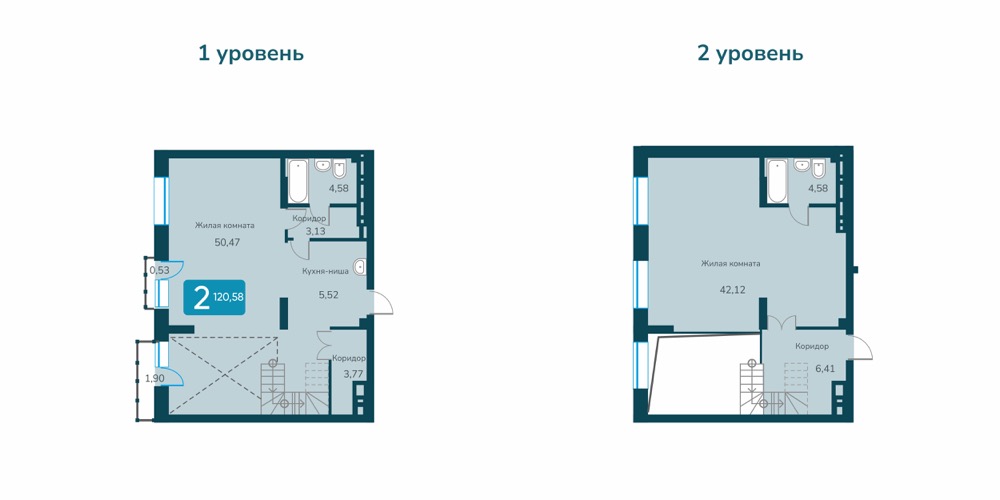 3-комнатная квартира 120.58м2 ЖК Марсель-2