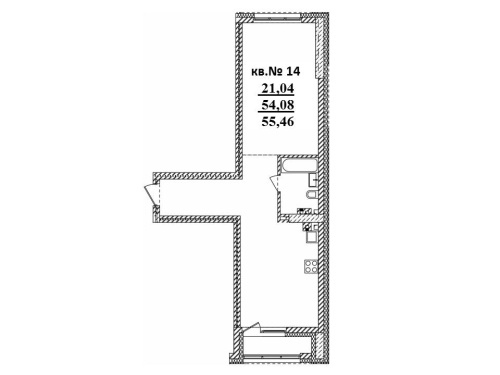 2-комнатная квартира 55.46м2 ЖК Римский квартал