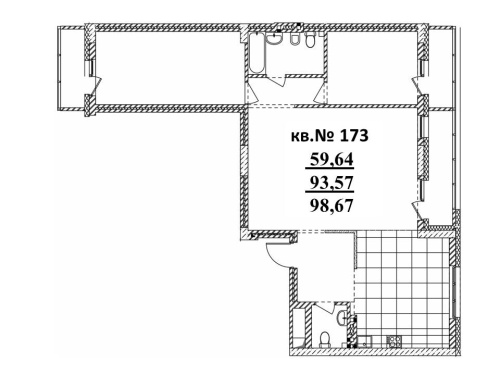 3-комнатная квартира 93.25м2 ЖК Римский квартал