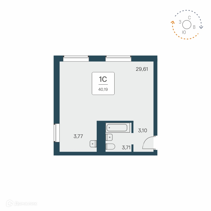 Студия 40.19м2 ЖК Time Park Apartments