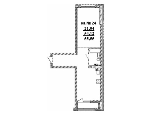 2-комнатная квартира 55.55м2 ЖК Римский квартал