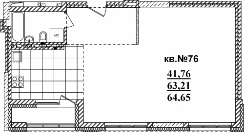 2-комнатная квартира 67.78м2 ЖК Римский квартал