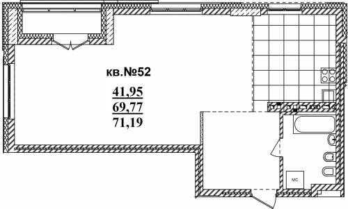 3-комнатная квартира 70.93м2 ЖК Римский квартал