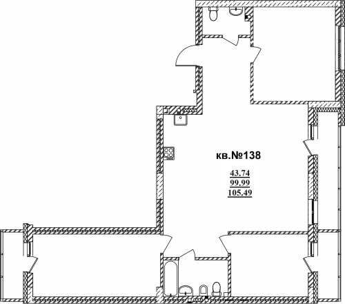 4-комнатная квартира 105.49м2 ЖК Римский квартал