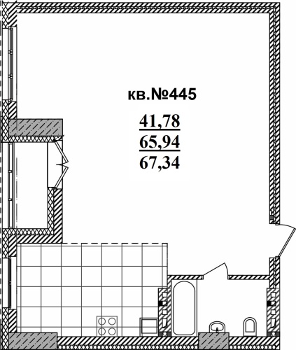 2-комнатная квартира 67.34м2 ЖК Римский квартал