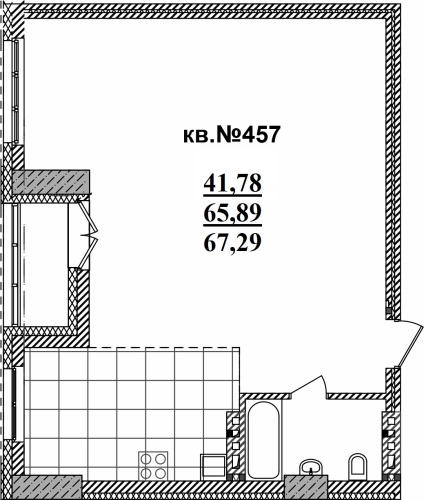 2-комнатная квартира 67.29м2 ЖК Римский квартал