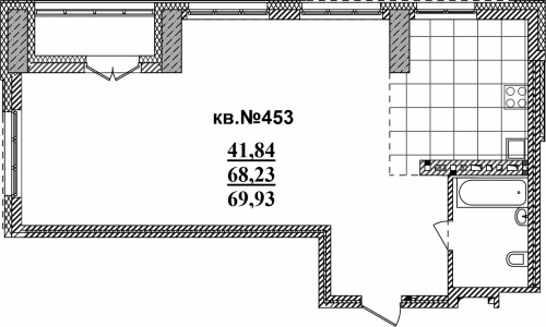 3-комнатная квартира 69.93м2 ЖК Римский квартал