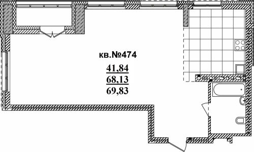 3-комнатная квартира 69.83м2 ЖК Римский квартал