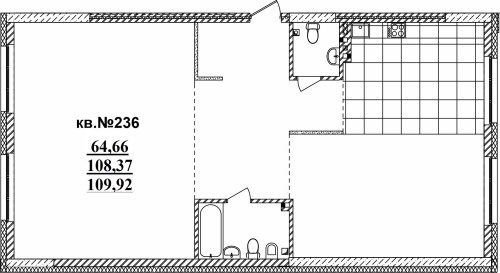 3-комнатная квартира 109.92м2 ЖК Римский квартал