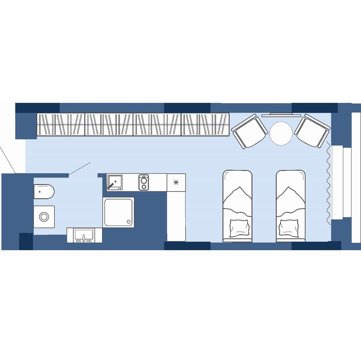 1-комнатная квартира 28.21м2 ЖК Gagarin city